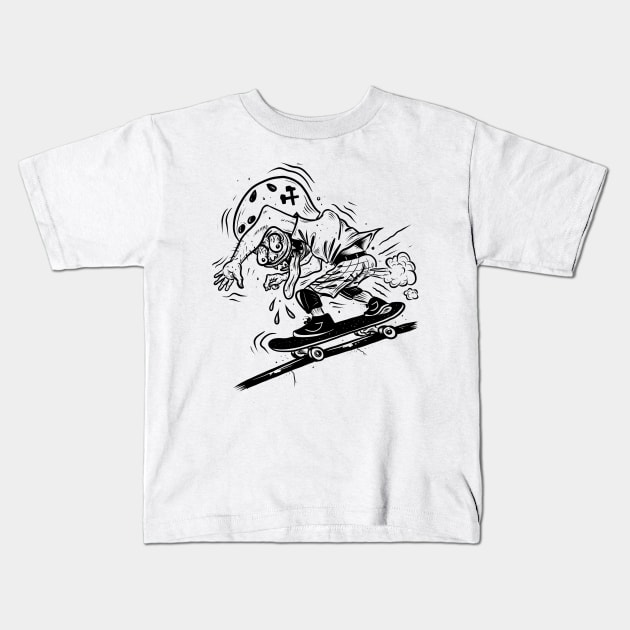 Skate art Kids T-Shirt by Adorline